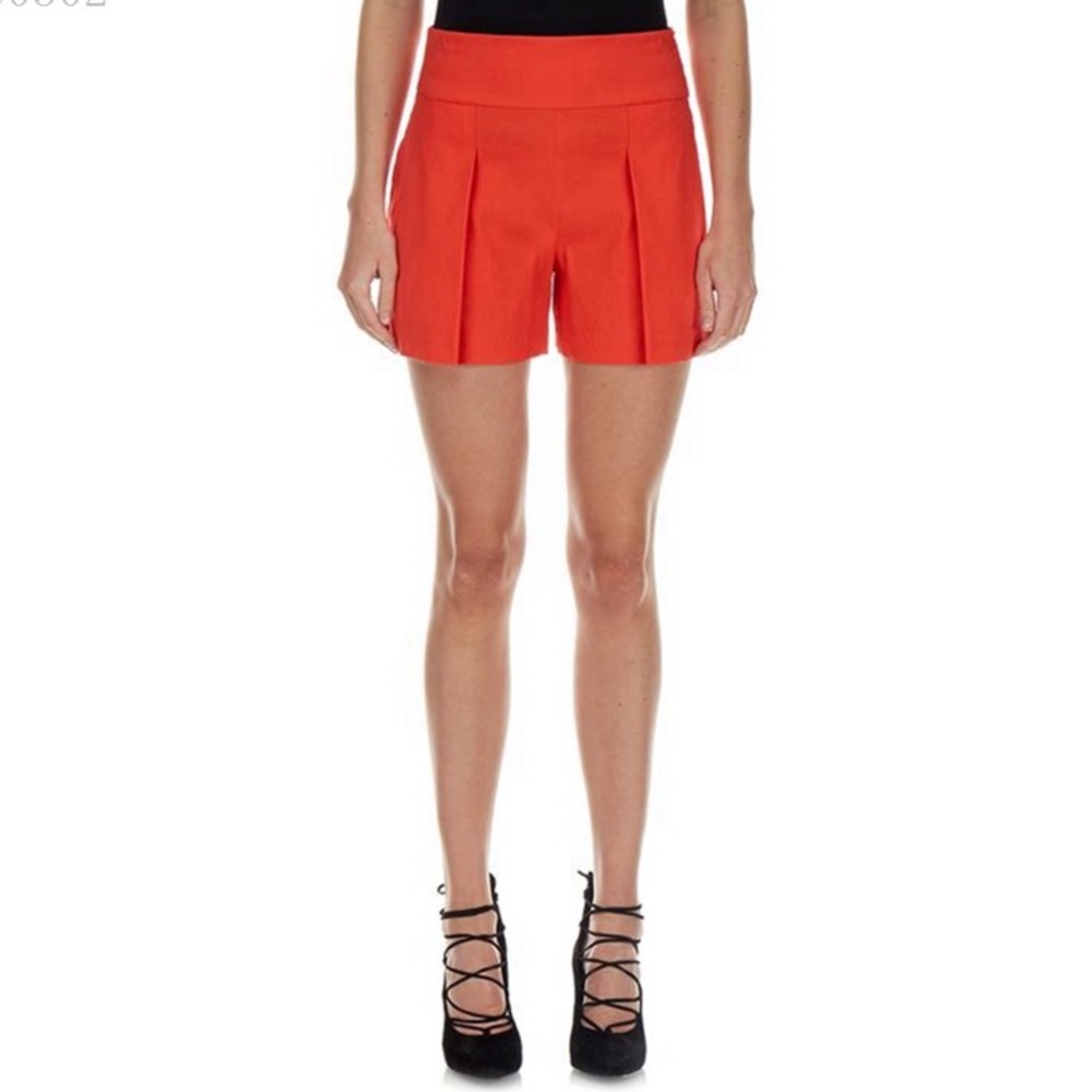 Nicole Miller High Waisted Stretch Linen Shorts